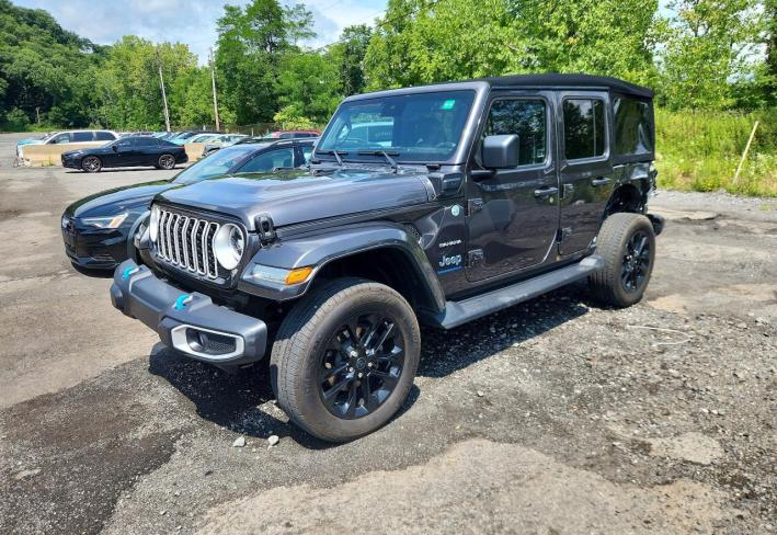Salvage 2024 Jeep Wrangler Sahara 4xe in Black