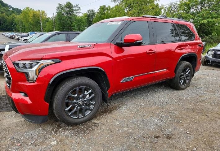 Salvage 2025 Toyota Sequoia Platinum in Burgundy