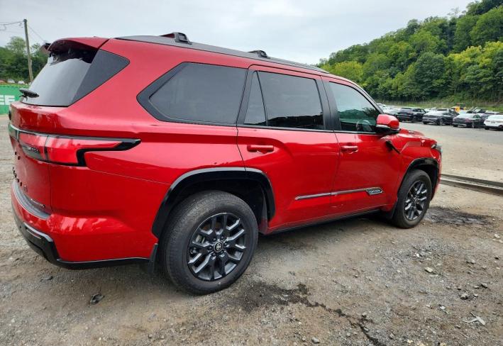 Salvage 2025 Toyota Sequoia Platinum in Burgundy