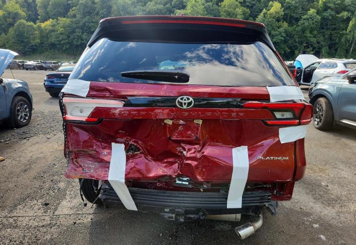 Salvage 2026 Toyota Grand Highlander Hybrid Max Platinum in Burgundy