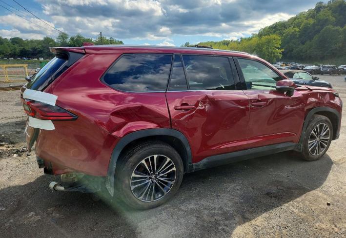 Salvage 2026 Toyota Grand Highlander Hybrid Max Platinum in Burgundy