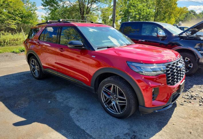 Salvage 2025 Ford Explorer St-line in Burgundy