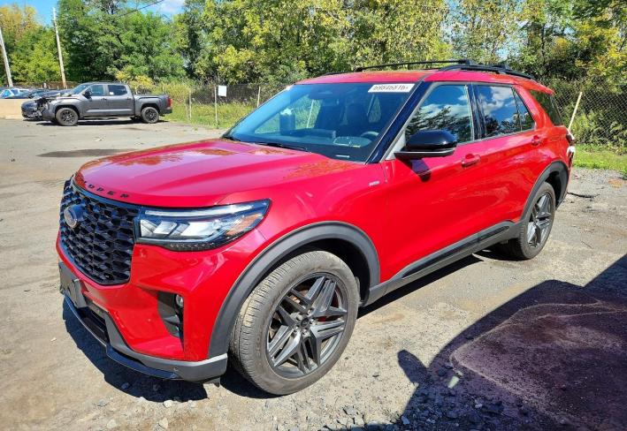 Salvage 2025 Ford Explorer St-line in Burgundy