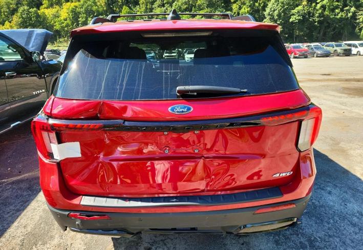 Salvage 2025 Ford Explorer St-line in Burgundy