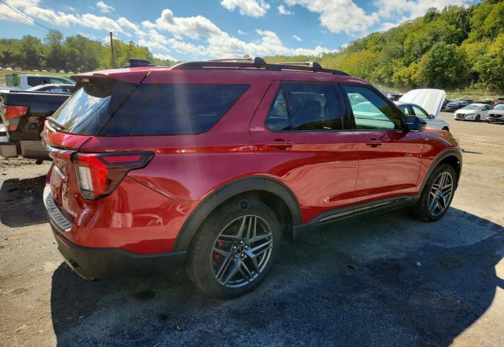 Salvage 2025 Ford Explorer St-line in Burgundy