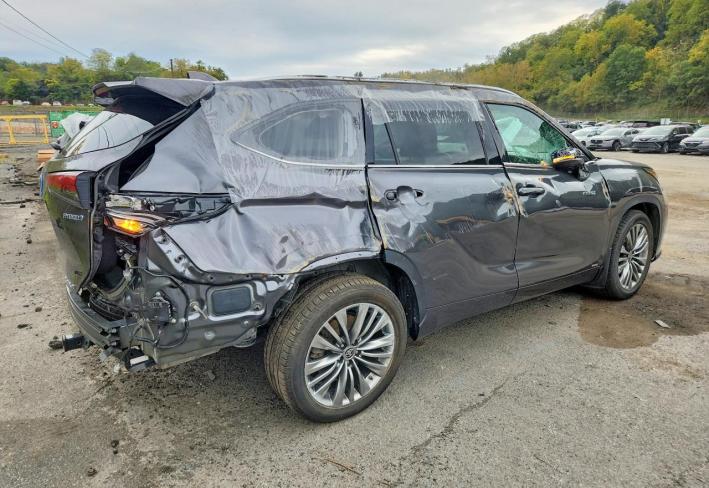 Salvage 2021 Toyota Highlander Hybrid Platinum in Gray