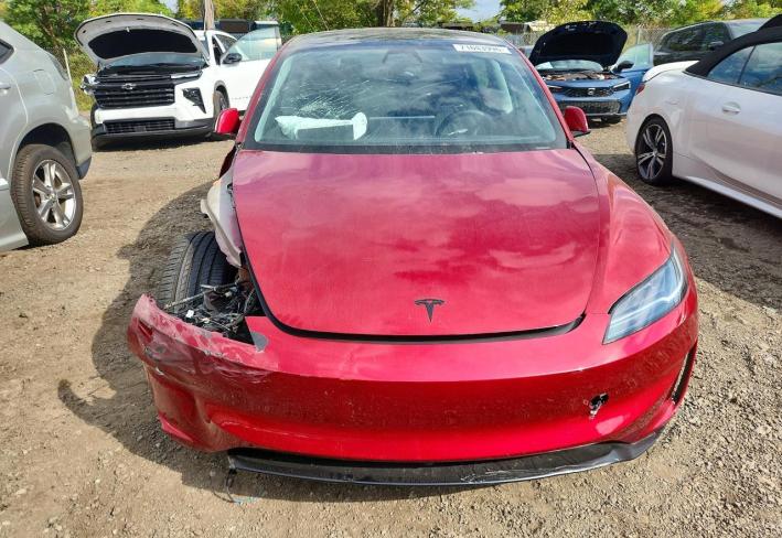 Salvage 2026 Tesla Model 3 Performance in Burgundy