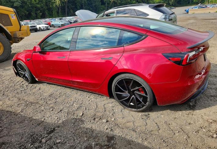 Salvage 2026 Tesla Model 3 Performance in Burgundy