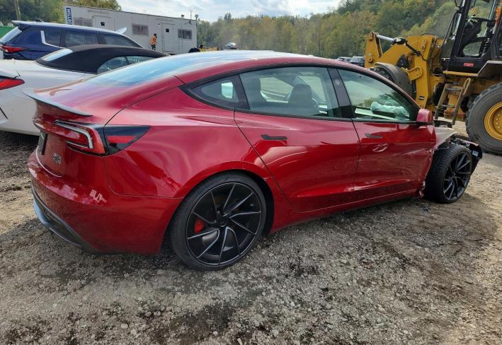 Salvage 2026 Tesla Model 3 Performance in Burgundy