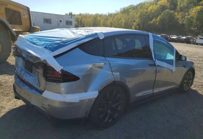 Salvage 2025 Tesla Model X  in Silver