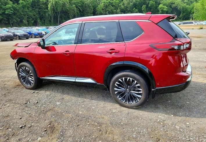 Salvage 2025 Nissan Rogue Platinum in Burgundy