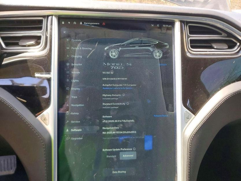 Salvage 2015 Tesla Model S 