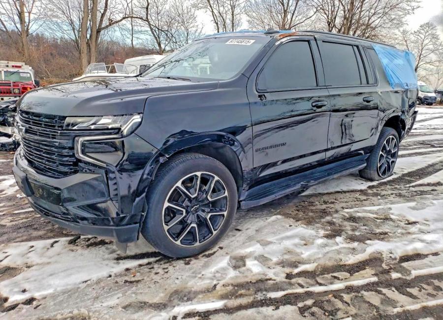 Salvage 2023 Chevrolet Suburban Rst in Black