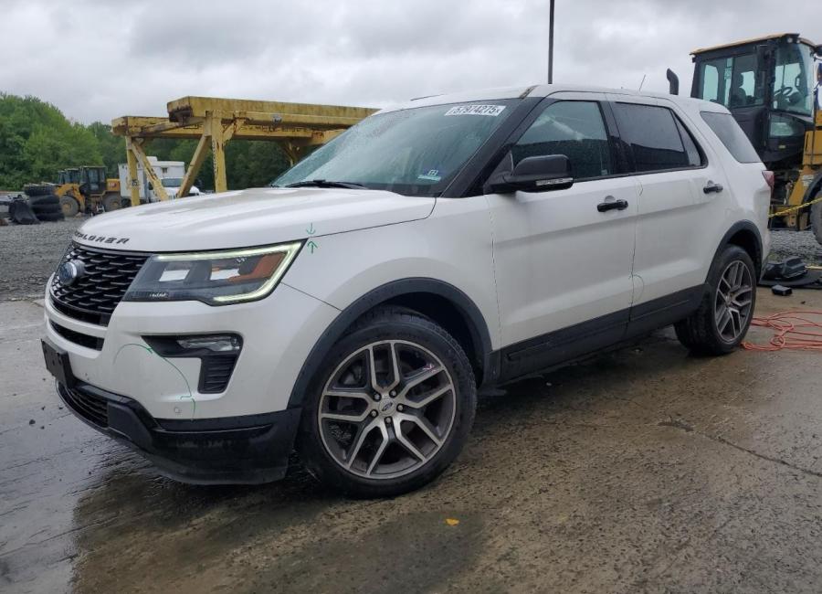 Salvage 2019 Ford Explorer Sport in White