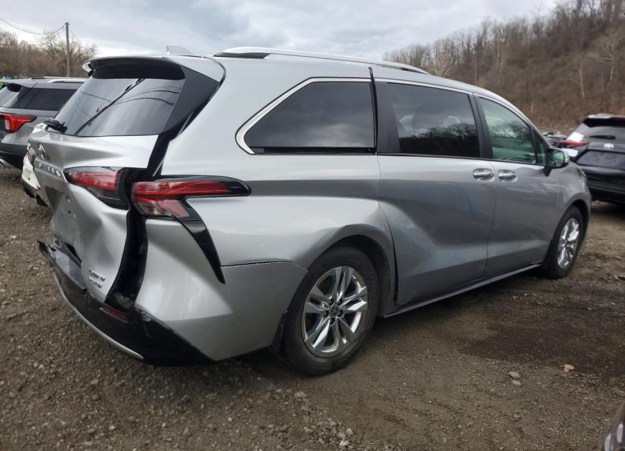 Salvage 2024 Toyota Sienna Awd Hybrid Limited in Silver
