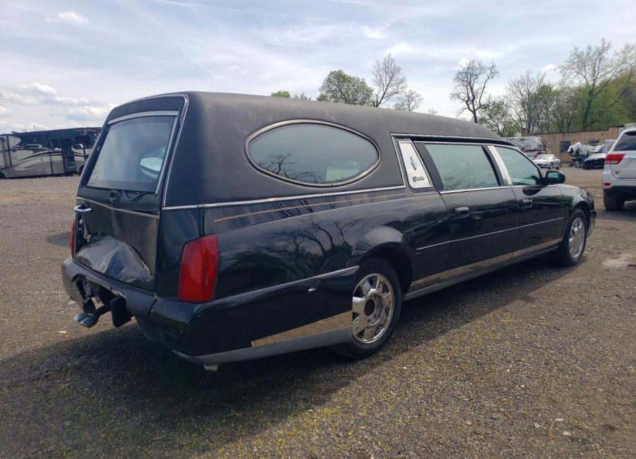 Salvage 2003 Cadillac Commercial Hearse in Black
