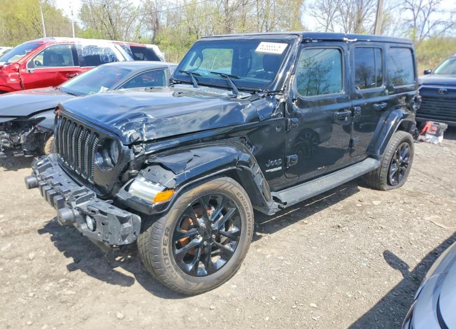 Salvage 2022 Jeep Wrangler Unlimited Sahara in Black
