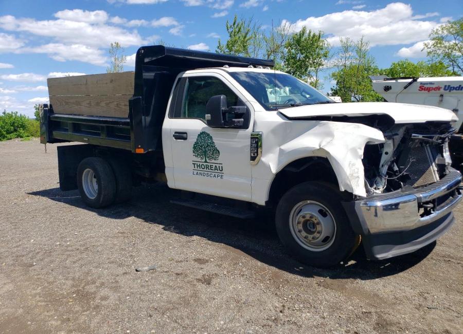 Salvage 2021 Ford F350 Dump Truck in White