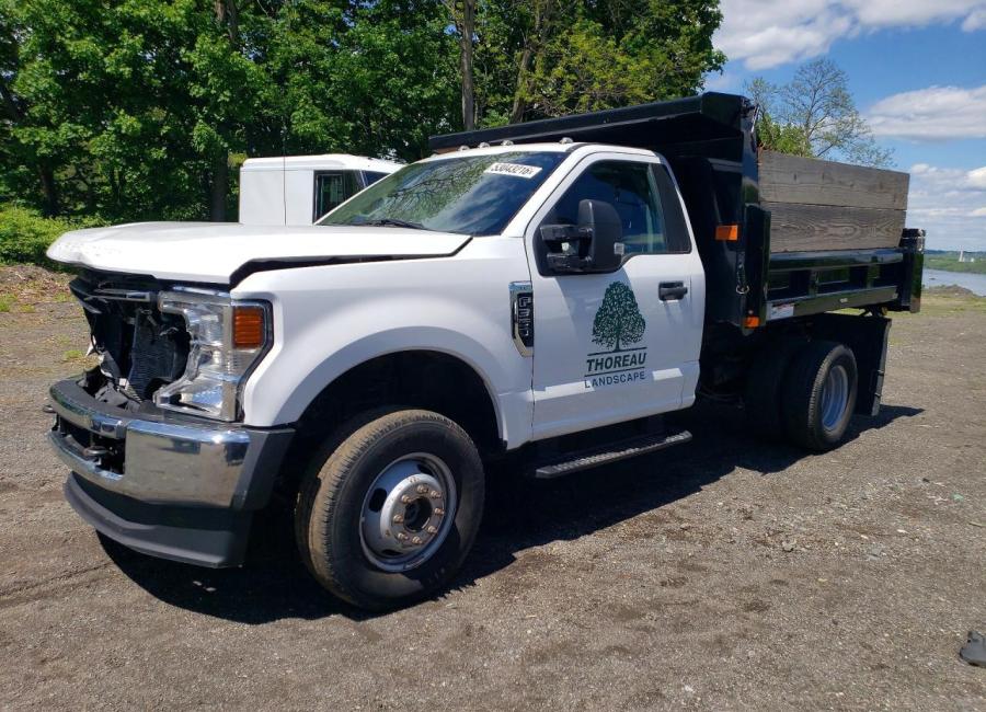 Salvage 2021 Ford F350 Dump Truck in White