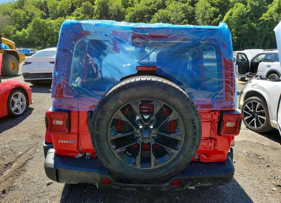 Salvage 2024 Jeep Wrangler Sahara 4xe in Red