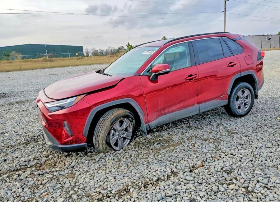 Salvage 2024 Toyota Rav4 Hybrid Xle in Burgundy