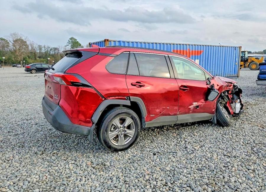 Salvage 2024 Toyota Rav4 Hybrid Xle in Burgundy