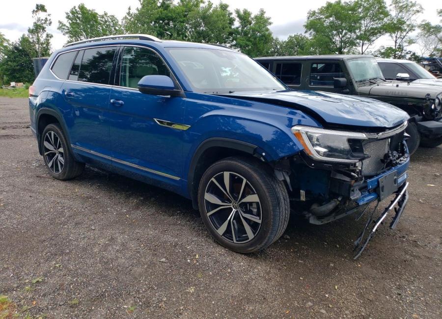 Salvage 2025 Volkswagen Atlas Sel Premium R-line in Blue