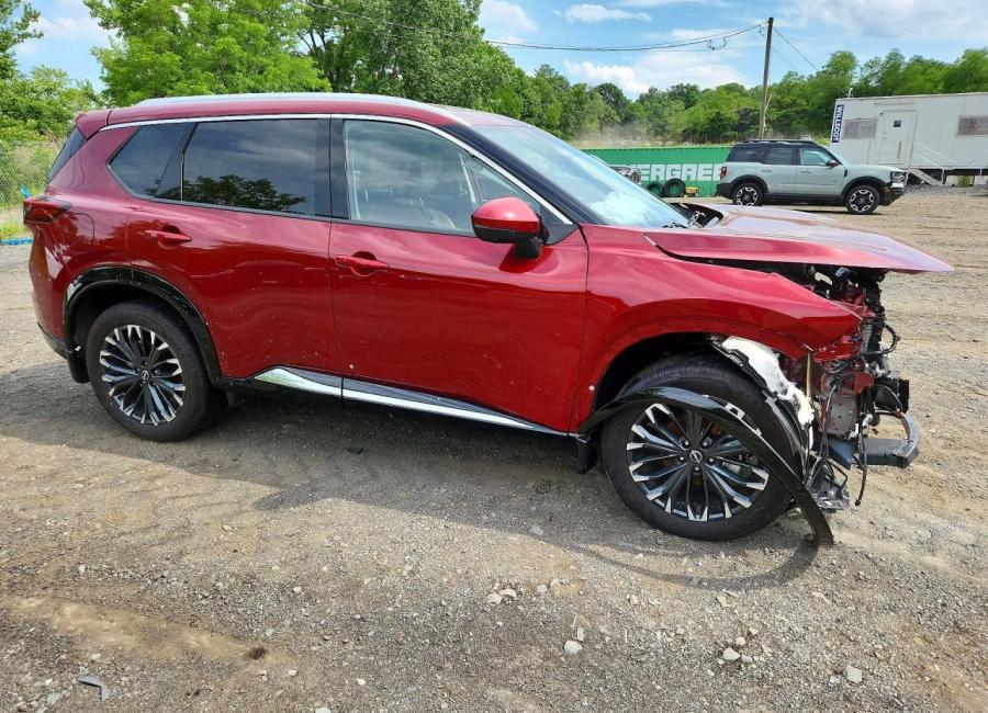 Salvage 2025 Nissan Rogue Platinum in Burgundy