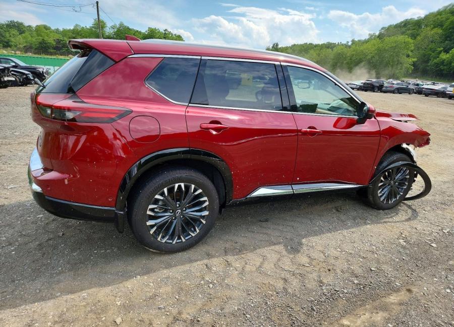 Salvage 2025 Nissan Rogue Platinum in Burgundy