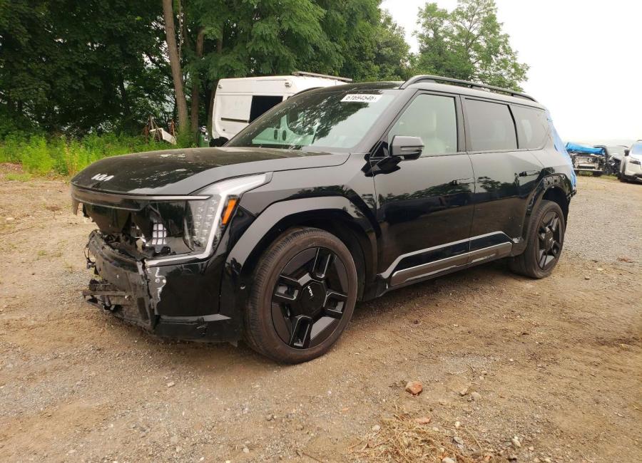 Salvage 2024 Kia Ev9 Gt Line in Black