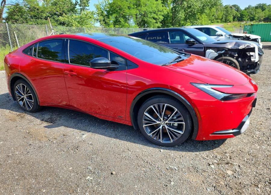 Salvage 2024 Toyota Prius Limited in Red