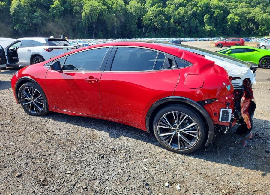 Salvage 2024 Toyota Prius Limited in Red
