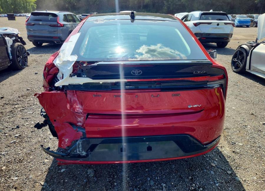 Salvage 2024 Toyota Prius Limited in Red