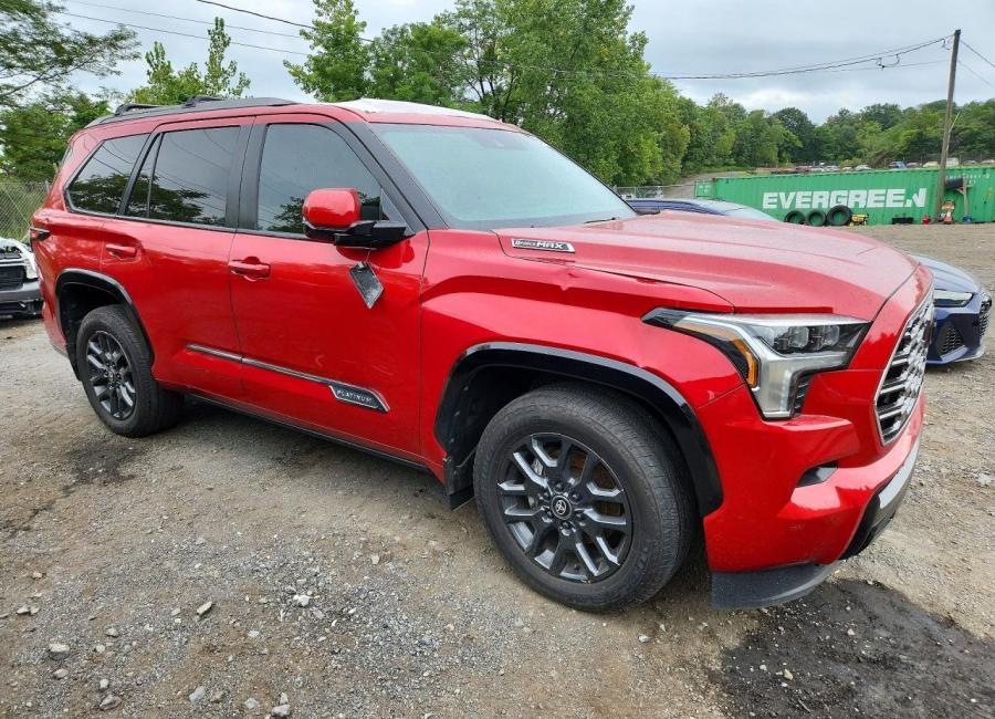 Salvage 2025 Toyota Sequoia Platinum in Burgundy