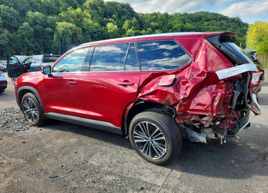 Salvage 2026 Toyota Grand Highlander Hybrid Max Platinum in Burgundy