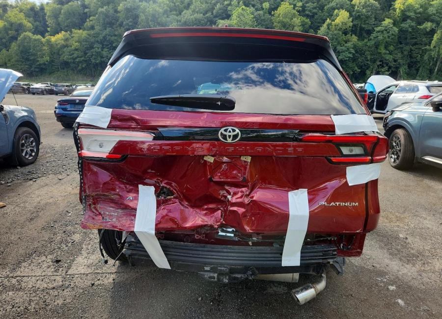 Salvage 2026 Toyota Grand Highlander Hybrid Max Platinum in Burgundy