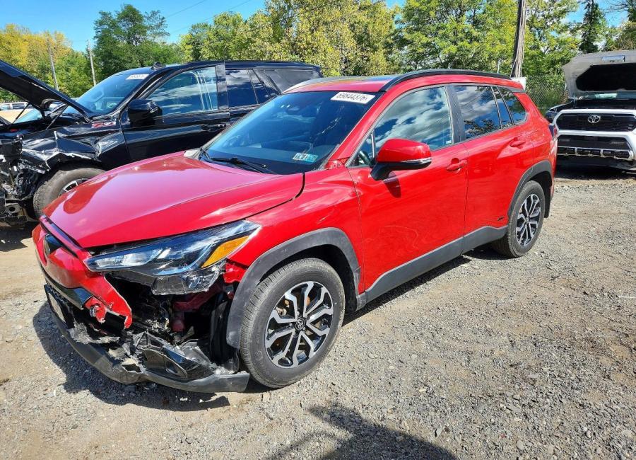 Salvage 2024 Toyota Corolla Cross Hybrid Se in Red