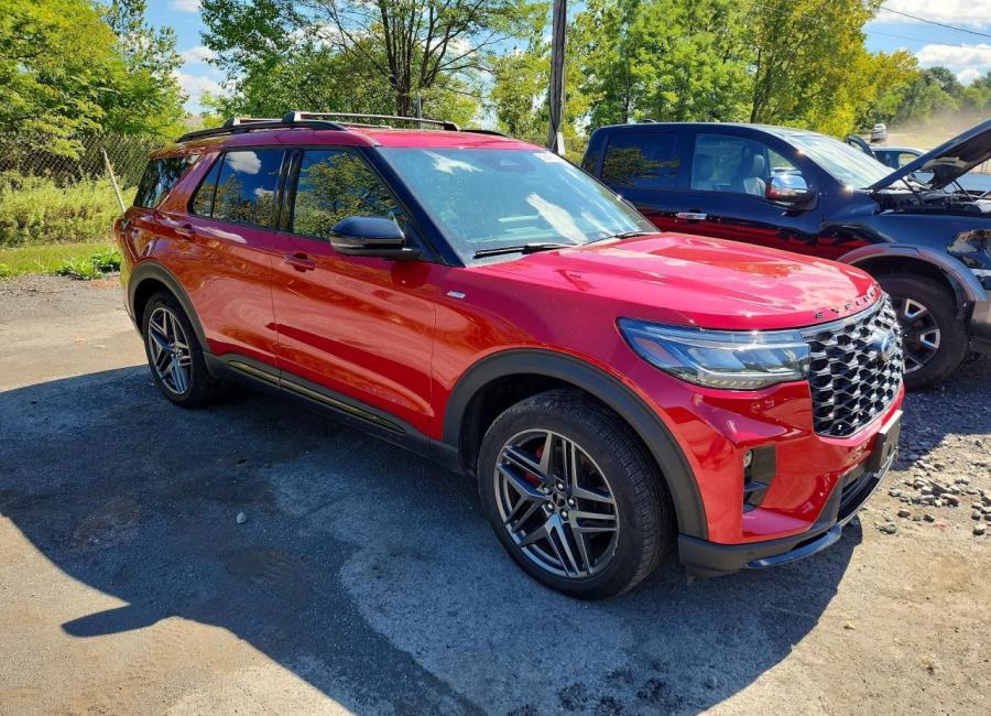 Salvage 2025 Ford Explorer St-line in Burgundy