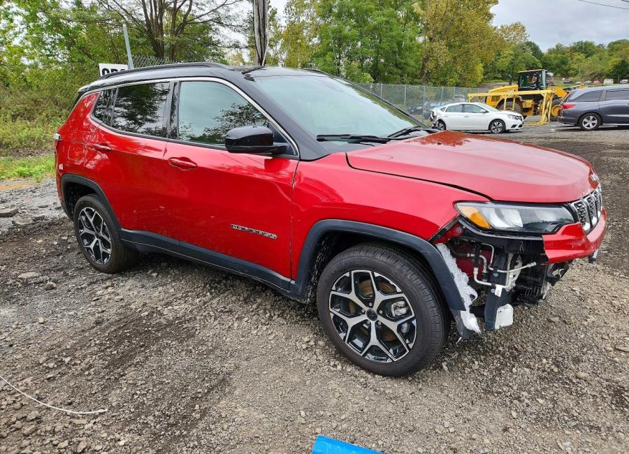 Salvage 2025 Jeep Compass Limited in Burgundy