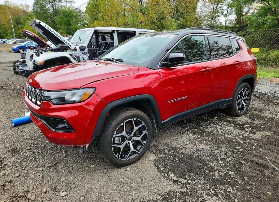 Salvage 2025 Jeep Compass Limited in Burgundy