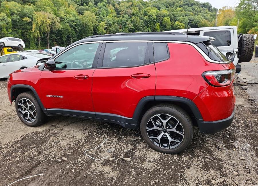 Salvage 2025 Jeep Compass Limited in Burgundy
