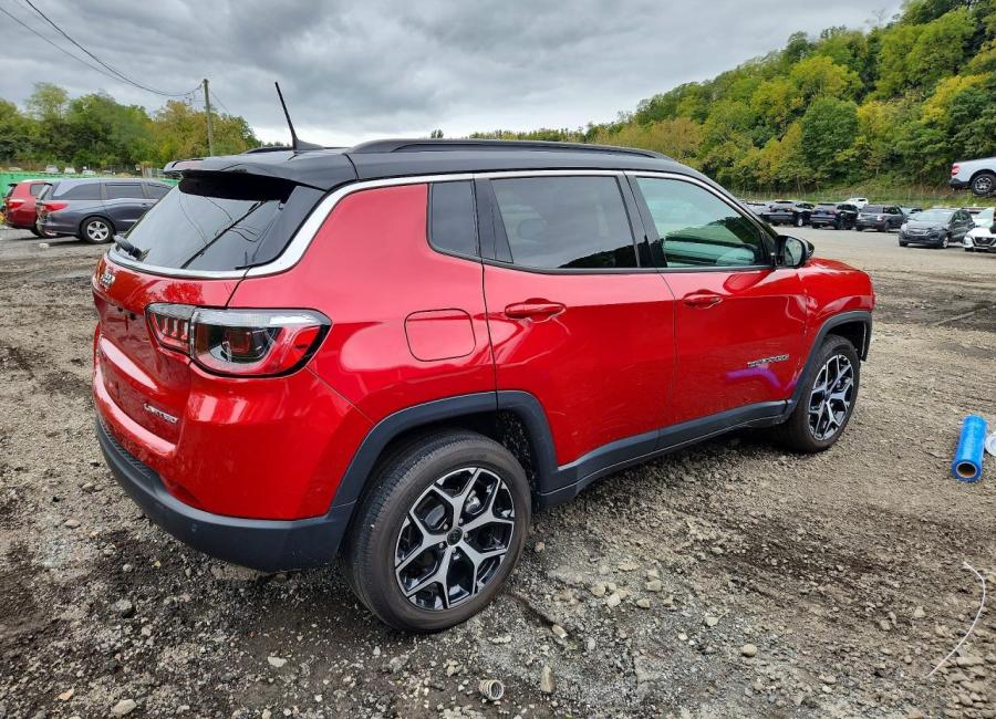 Salvage 2025 Jeep Compass Limited in Burgundy