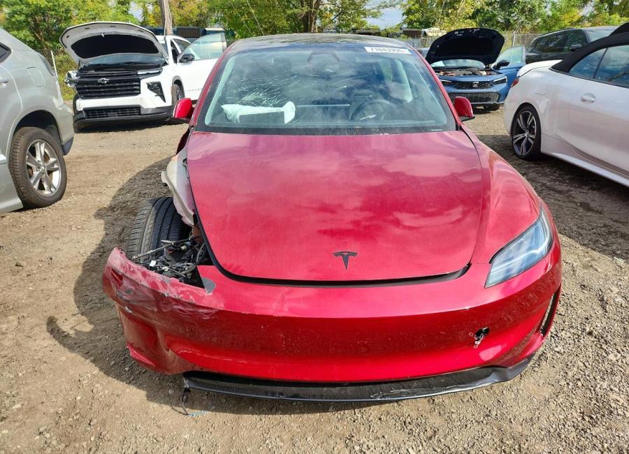 Salvage 2026 Tesla Model 3 Performance in Burgundy