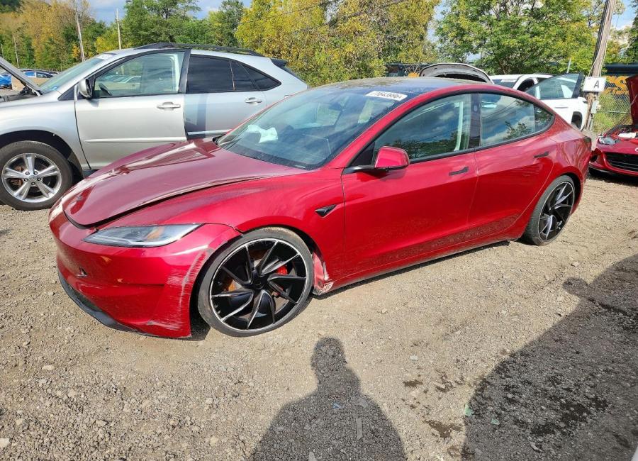 Salvage 2026 Tesla Model 3 Performance in Burgundy