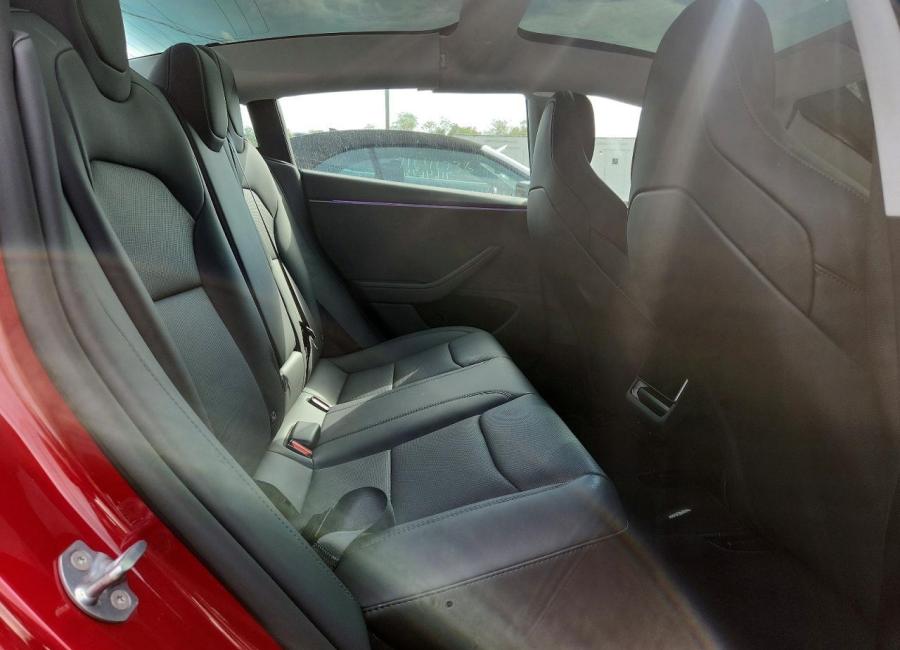 Salvage 2026 Tesla Model 3 Performance in Burgundy