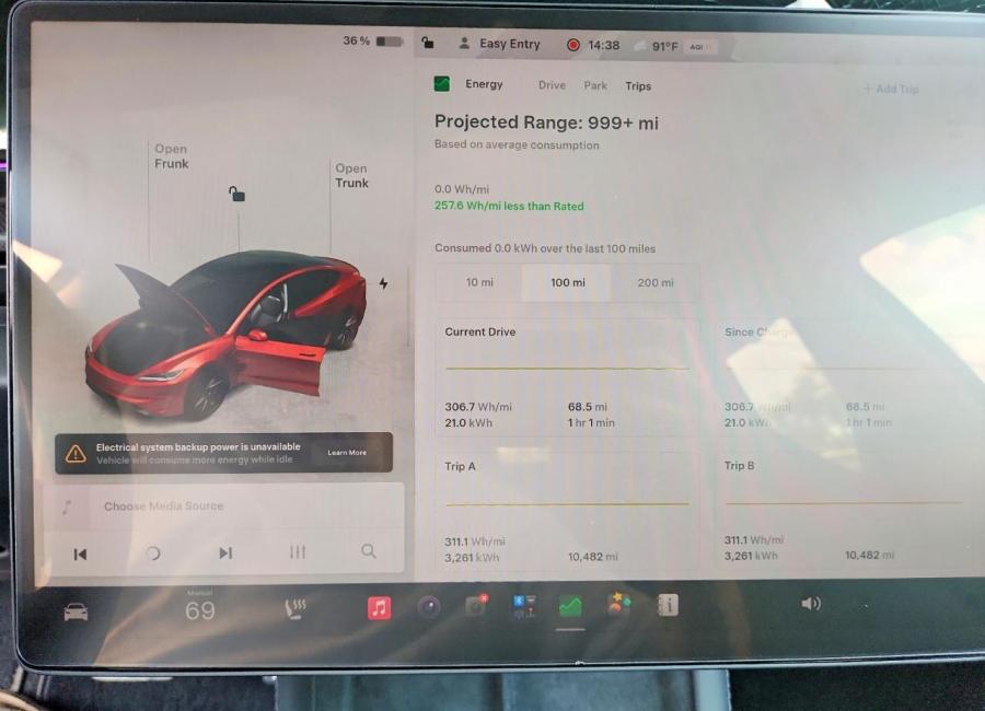 Salvage 2026 Tesla Model 3 Performance in Burgundy