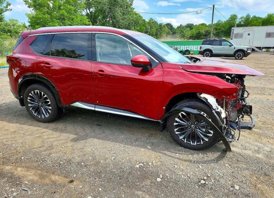Salvage 2025 Nissan Rogue Platinum in Burgundy