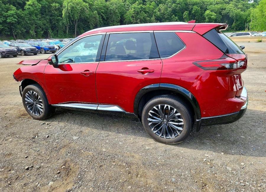 Salvage 2025 Nissan Rogue Platinum in Burgundy