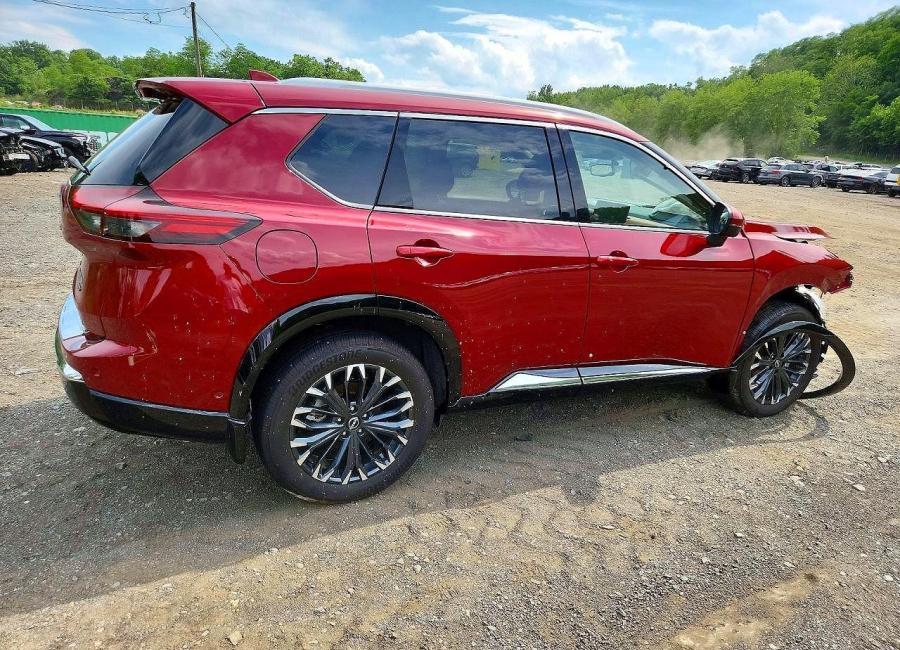 Salvage 2025 Nissan Rogue Platinum in Burgundy