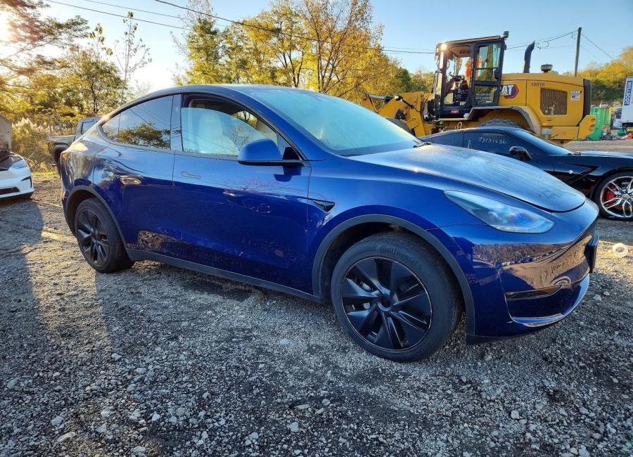 Salvage 2025 Tesla Model Y  in Blue